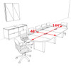 Racetrack Cable Management 12' Feet Conference Table, #OF-CON-CRP9
