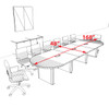 Racetrack Cable Management 14' Feet Conference Table, #OF-CON-CRP17