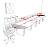 Racetrack Cable Management 20' Feet Conference Table, #OF-CON-CRP42