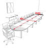 Racetrack Cable Management 22' Feet Conference Table, #OF-CON-CRP50