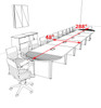 Racetrack Cable Management 24' Feet Conference Table, #OF-CON-CRP62