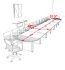 Racetrack Cable Management 26' Feet Conference Table, #OF-CON-CRP65