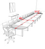 Racetrack Cable Management 26' Feet Conference Table, #OF-CON-CRP67