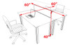 2 Person Modern  Metal Leg Office Workstation Desk Set, #OT-SUL-FPM1