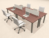 4 Person Modern  Metal Leg Office Workstation Desk Set, #OT-SUL-FPM7