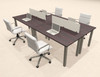 4 Person Modern  Metal Leg Office Workstation Desk Set, #OT-SUL-FPM8