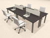 4 Person Modern  Metal Leg Office Workstation Desk Set, #OT-SUL-FPM9