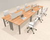 6 Person Modern  Metal Leg Office Workstation Desk Set, #OT-SUL-FPM11