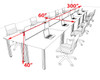 10 Person Modern  Metal Leg Office Workstation Desk Set, #OT-SUL-FPM25