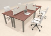 4 Person Modern  Metal Leg Office Workstation Desk Set, #OT-SUL-FPM27