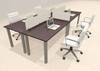 4 Person Modern  Metal Leg Office Workstation Desk Set, #OT-SUL-FPM28