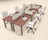 6 Person Modern  Metal Leg Office Workstation Desk Set, #OT-SUL-FPM32