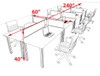 8 Person Modern  Metal Leg Office Workstation Desk Set, #OT-SUL-FPM36