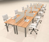 10 Person Modern  Metal Leg Office Workstation Desk Set, #OT-SUL-FPM41