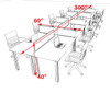 10 Person Modern  Metal Leg Office Workstation Desk Set, #OT-SUL-FPM43