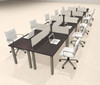10 Person Modern  Metal Leg Office Workstation Desk Set, #OT-SUL-FPM44