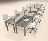 10 Person Modern  Metal Leg Office Workstation Desk Set, #OT-SUL-FPM45