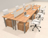 6 Person Modern  Metal Leg Office Workstation Desk Set, #OT-SUL-FPM56