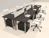 6 Person Modern  Metal Leg Office Workstation Desk Set, #OT-SUL-FPM59