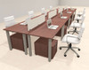 8 Person Modern  Metal Leg Office Workstation Desk Set, #OT-SUL-FPM62