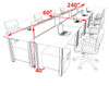 8 Person Modern  Metal Leg Office Workstation Desk Set, #OT-SUL-FPM63