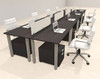8 Person Modern  Metal Leg Office Workstation Desk Set, #OT-SUL-FPM64