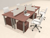 4 Person Modern  Metal Leg Office Workstation Desk Set, #OT-SUL-FPM72