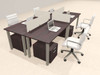 4 Person Modern  Metal Leg Office Workstation Desk Set, #OT-SUL-FPM73