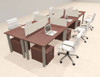 6 Person Modern  Metal Leg Office Workstation Desk Set, #OT-SUL-FPM77