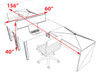 2 Person Modern  Metal Leg Office Workstation Desk Set, #OT-SUL-FPM91