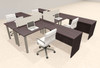 4 Person Modern  Metal Leg Office Workstation Desk Set, #OT-SUL-FPM98