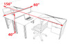 2 Person Modern  Metal Leg Office Workstation Desk Set, #OT-SUL-FPM120