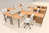 6 Person Modern  Metal Leg Office Workstation Desk Set, #OT-SUL-FPM126