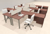 6 Person Modern  Metal Leg Office Workstation Desk Set, #OT-SUL-FPM127