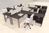 6 Person Modern  Metal Leg Office Workstation Desk Set, #OT-SUL-FPM129