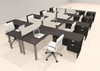 8 Person Modern  Metal Leg Office Workstation Desk Set, #OT-SUL-FPM134