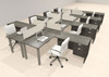 8 Person Modern  Metal Leg Office Workstation Desk Set, #OT-SUL-FPM135