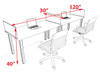 2 Person Modern  Metal Leg Office Workstation Desk Set, #OT-SUL-SPM3