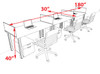 3 Person Modern  Metal Leg Office Workstation Desk Set, #OT-SUL-SPM31