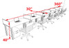6 Person Modern  Metal Leg Office Workstation Desk Set, #OT-SUL-SPM47