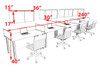 4 Person Modern  Metal Leg Office Workstation Desk Set, #OT-SUL-SPM65