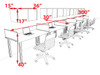 5 Person Modern  Metal Leg Office Workstation Desk Set, #OT-SUL-SPM68