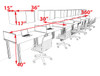 6 Person Modern  Metal Leg Office Workstation Desk Set, #OT-SUL-SPM73
