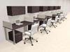 6 Person Modern  Metal Leg Office Workstation Desk Set, #OT-SUL-SPM98