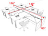 4 Person Modern  Metal Leg Office Workstation Desk Set, #OT-SUL-SPM108