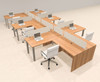 6 Person Modern  Metal Leg Office Workstation Desk Set, #OT-SUL-SPM111
