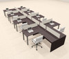 8 Person Modern  Metal Leg Office Workstation Desk Set, #OT-SUL-SPM118