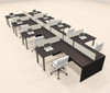 8 Person Modern  Metal Leg Office Workstation Desk Set, #OT-SUL-SPM119