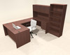 6pcs U Shaped 60"w X 102"d Modern Executive Office Desk, #OT-SUS-U7