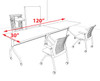 2pcs I Shape 10' Feet Nesting Training / Conference Table, #OT-SUL-T2-A